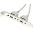 Adaptér lišta USB A zásuvka x2,kolíkový konektor 5pin x2 1m