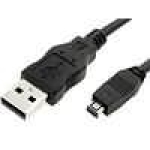Kabel USB 2.0 USB-A vidlice - USB-B mini vidlice HP 1,8m černá