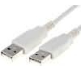 Kabel USB-A vidlice z obou stran bílý 1,8m