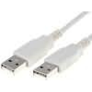 Kabel USB 2.0 USB A vidlice,z obou stran 3m šedá Žíla: Cu