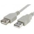 Kabel USB 2.0 USB A zásuvka,USB A vidlice 1,8m šedá Žíla: Cu
