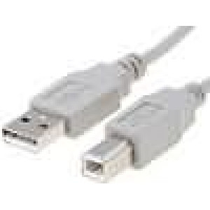Kabel USB 2.0 USB A vidlice,USB B vidlice 1m šedá Žíla: Cu