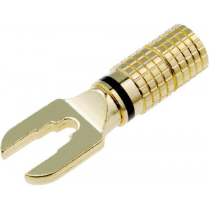 Vidlicový konektor - vidlička našroubování zlacený Rozlišovač černá