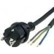 Kabel 3x1,5mm2 CEE 7/7 (E/F) vidlice,vodiče guma Dél: 3m 16A