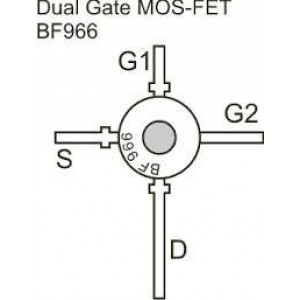 BF966 N MOSFET 20V/0,03A 0,3W 800MHz TO50 _KF966