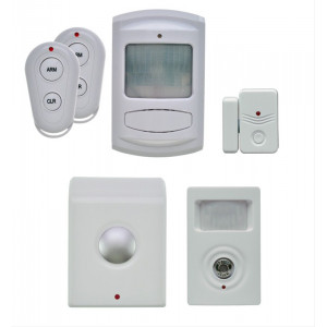 GSM Alarm set, pohybový senzor, siréna, okenní senzor + 2x dálk. ovl., bílý