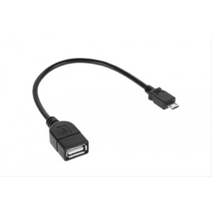USB kabel, USB 2.0 A zdířka - USB B micro konektor, sáček, 20cm