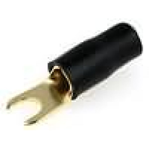 Vidlicová kabel.koncovka,pozlacená 10mm2 - 4,2mm,černá