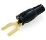 Vidlicová kabel.koncovka - pozlacená 4mm2 - 4,2mm, černá