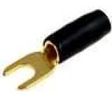 Vidlicová kabel.koncovka,pozlacená 6mm2 > 4,2mm, černá