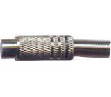 CINCH zdířka kabelová kovová,černý proužek