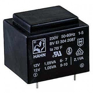 Trafo DPS 2,6VA 1x12V(0,22A) 32,5x27,5x26,8 HAHN