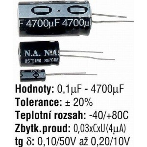 22u/35V MXA elektrolyt.kond.radiál. 5x11x2