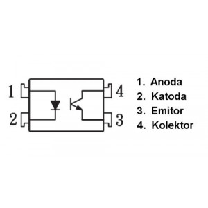 PC817B optočlen 5kV CTR 130-260% DIP4 =KP1010B