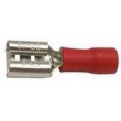Faston-zdířka 6,3mm červená pro kabel 0,5-1,5mm2