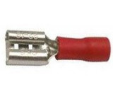 Faston-zdířka 6,3mm červená pro kabel 0,5-1,5mm2