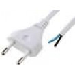 Kabel 2x0,75mm2 CEE 7/16 (C) vidlice,vodiče PVC 1,8m bílá