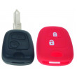 Silikonový obal pro klíč Peugeot, Citroën, 2-tlačítkový, červený