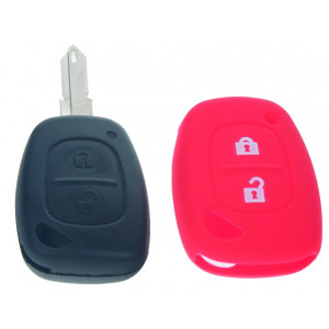 Silikonový obal pro klíč Renault, 2-tlačítkový, červený