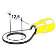 kabelové oko 12,5mm drát 4-6mm izolované žluté