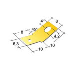 konektor nýtovací 6,3mm 4,2mm otvor -45st