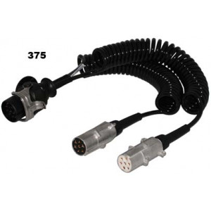 adaptér kabel spirálový 24V z 15P na 2x7P zásuvku 