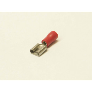 konektor 6,3mm 0,5-1,5mm dutinka izolovaná červená