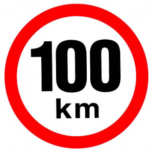 samolepka rychlosti 100 km průměr 19 cm