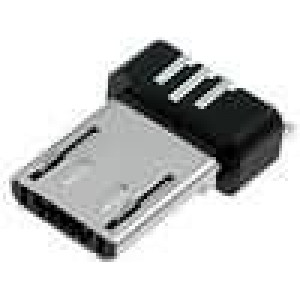 Zástrčka USB B micro pro zalití hmotou pájení PIN:5 0,65mm