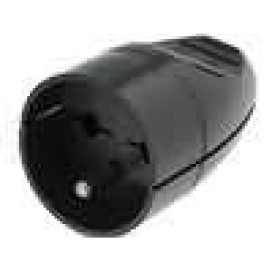 Konektor: napájecí AC zásuvka zásuvka 2P+PE 250VAC 16A černá