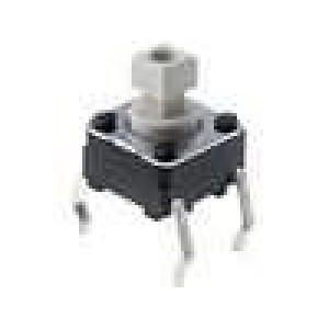 Mikrospínač 1-polohové SPST-NO 0,05A/24VDC THT 0,98N 6x6mm