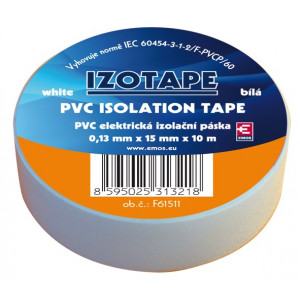 Izolační páska PVC 15mm / 10m bílá