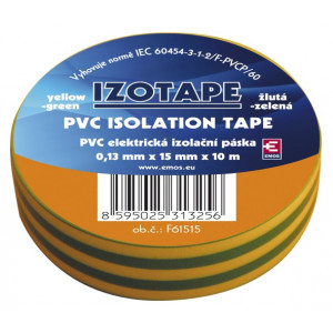 Izolační páska PVC 15mm / 10m zelenožlutá