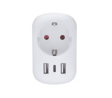 Solight cestovní adaptér USA USB A+C pro použití ve Spojených státech, typ B