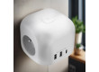 Solight rozbočka kostka, 3x 16A + USB A+C, bílá, vypínač
