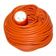 Prodlužovací kabel - spojka, 1 zásuvka, oranžová, plochá, 20m