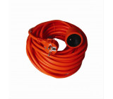 Prodlužovací kabel - spojka, 1 zásuvka, oranžová, 20m
