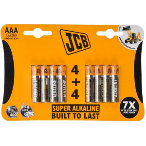 JCB SUPER alkalická baterie LR03, blistr 8 ks