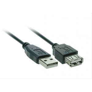 USB kabel, USB 2.0 A konektor - USB 2.0 A zdířka, 4m, sáček