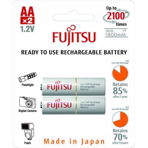 Fujitsu přednabitá baterie White R06/AA, 2100 nabíjecích cyklů, blistr 2ks