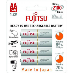 Fujitsu přednabitá baterie White R06/AA, 2100 nabíjecích cyklů, blistr 4ks