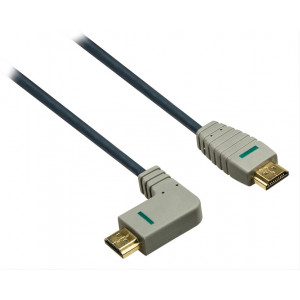 Bandridge HDMI digitální kabel s Ethernetem, pravý úhlový konektor, 1m, BVL1411