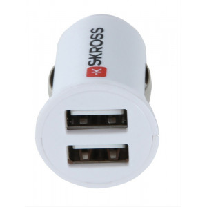SKROSS Midget Dual USB nabíjecí autoadaptér, 2x 1000mA, DC 12V, miniaturní