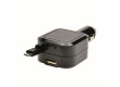  USB nabíjecí autoadaptér, navíjecí kabel micro USB + 1x USB, 3500mA max., DC 12-24V, černý