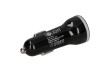 USB nabíječka, adaptér do auta 2x USB, max. 4200 mA, 12 - 24V DC, černý