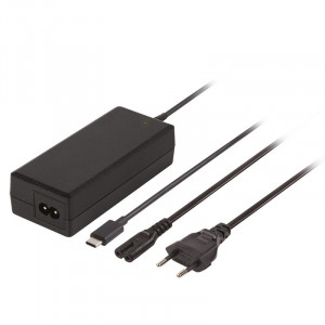  nabíječka notebooků typ USB-C, 65W, PD, s kabelem, černá