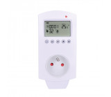  termostaticky spínaná zásuvka, zásuvkový termostat, 230V/16A, režim vytápění nebo chlazení, různé teplotní režimy