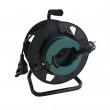 Prodlužovací přívod - na bubnu, venkovní, 1 zásuvka, černý, gumový kabel, 25m