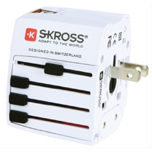 SKROSS cestovní adaptér SKROSS MUV USB, 2.5A max., vč. USB nabíjení 2x výstup 2100mA, univerzální pro 150 zemí