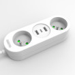 Solight 2z + USB A+C 3.4A, prodlužovací přívod 1.5m, 3 x 1mm2, bílý